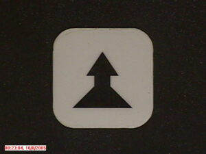 Druktoetslabel Ergo Wit met zwarte pijl 2 snelheid