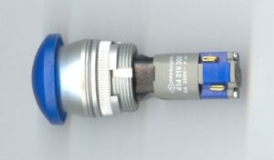 Blue STOP button 22mm with groove